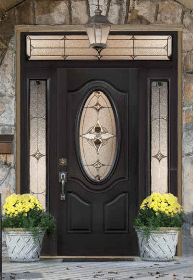 Black Entry Door with Sidelights
